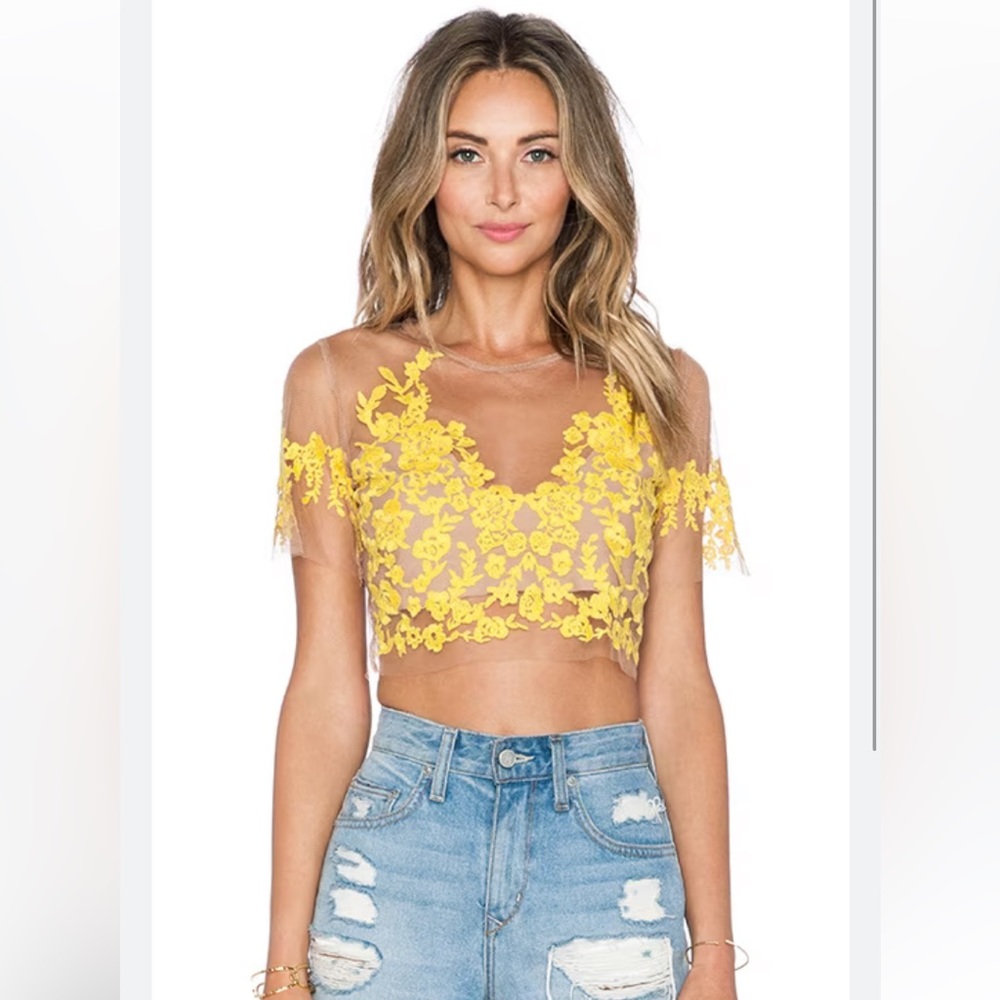 For Love And Lemons Luau Crop Top Size Large